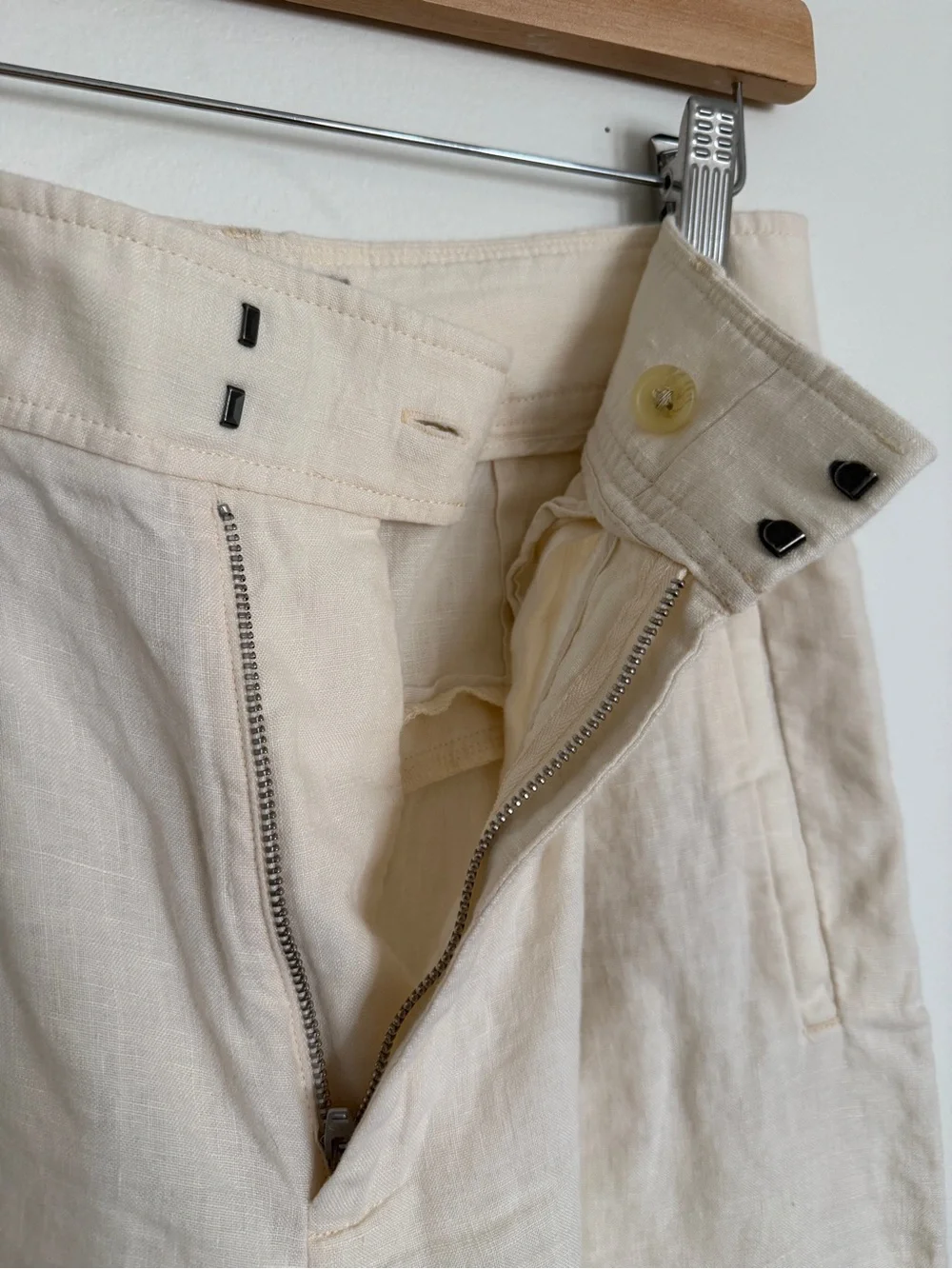 Everlane Cream Wide-Leg Linen Pants